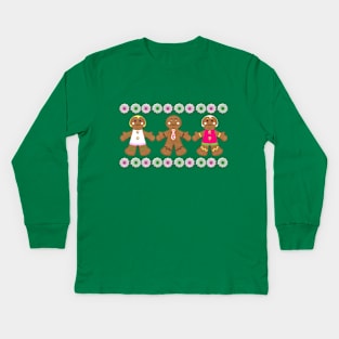 Gingerbread People Christmas Cookies Kids Long Sleeve T-Shirt